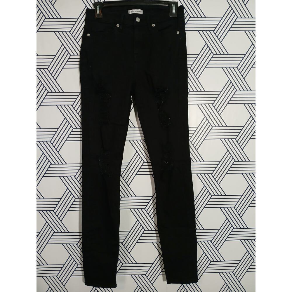 Good American Distressed Skinny Jeans  Size 2/26  High-Rise Denim Goth Grunge